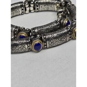 Rare Retired Konstantino 18K Gold 925 Lapis Lazuli Bracelet